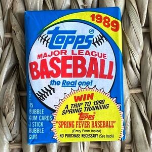 1989 Topps Baseball Card Pack Sealed Unopened Bubble Gum 80s Players Bubblegum